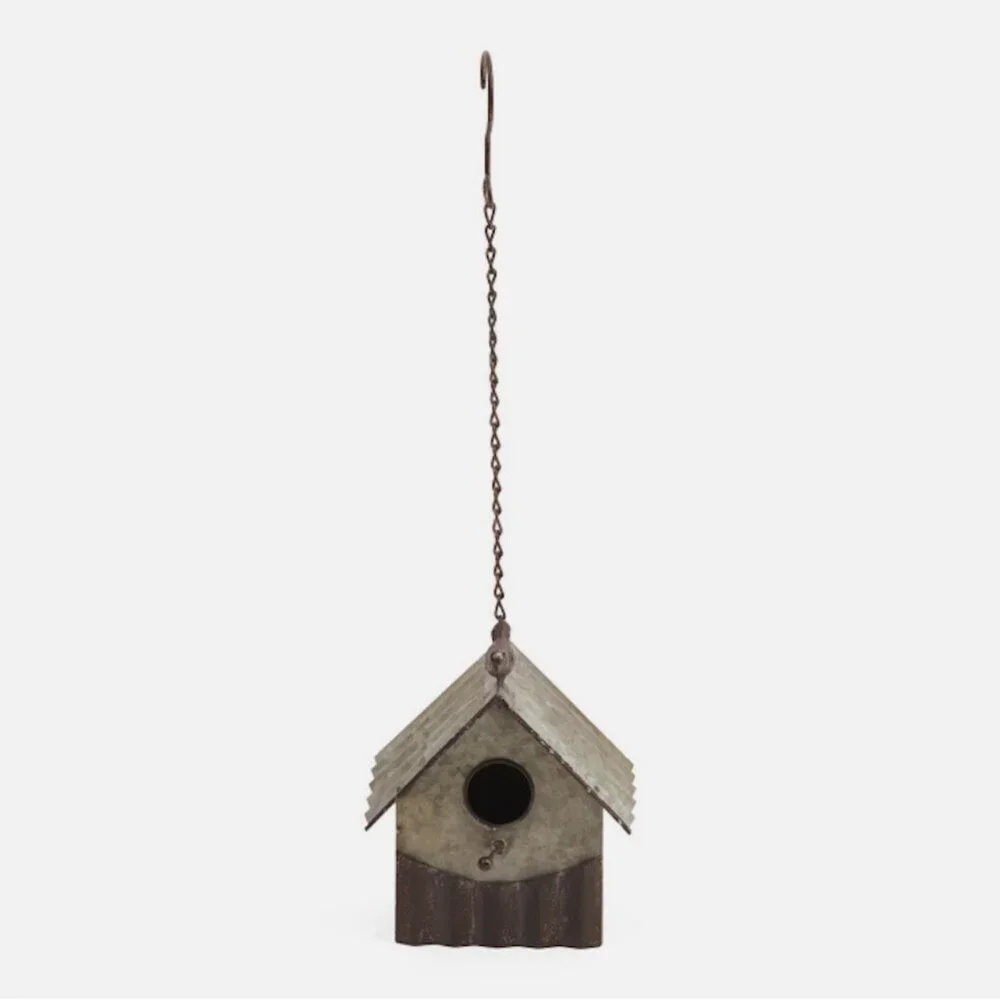 NWOT Pd Home & Garden Tin Rustic Design Hanging Birdhouse